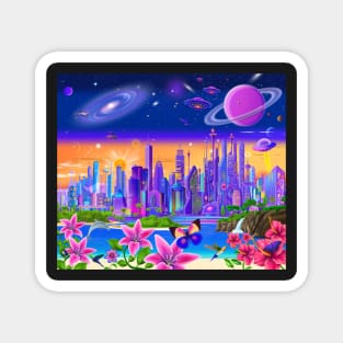 Cosmic City Oasis Magnet