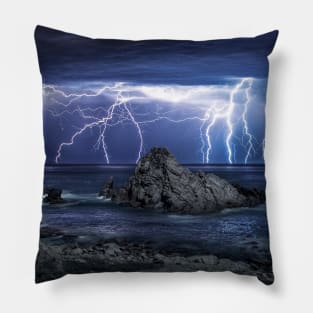 Lightning over Sugarloaf Rock Pillow