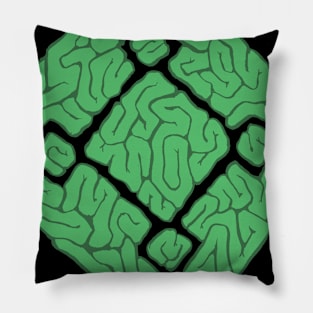 square brain green Pillow