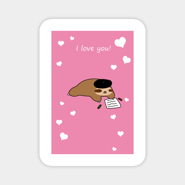 I Love You - Beatnik Sloth Magnet by saradaboru