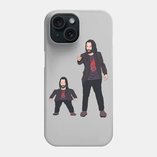 Mini Keanu Reeves & Breathtaking Keanu Reeves Meme Phone Case by Barnyardy