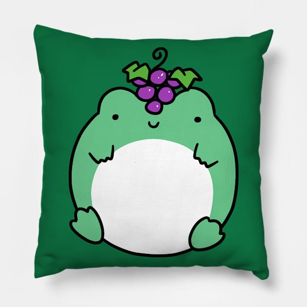 Purple Grapes Frog Pillow by saradaboru