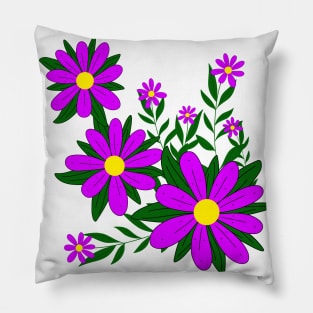 floral pattern blooming flower tendril daisy blooms Pillow