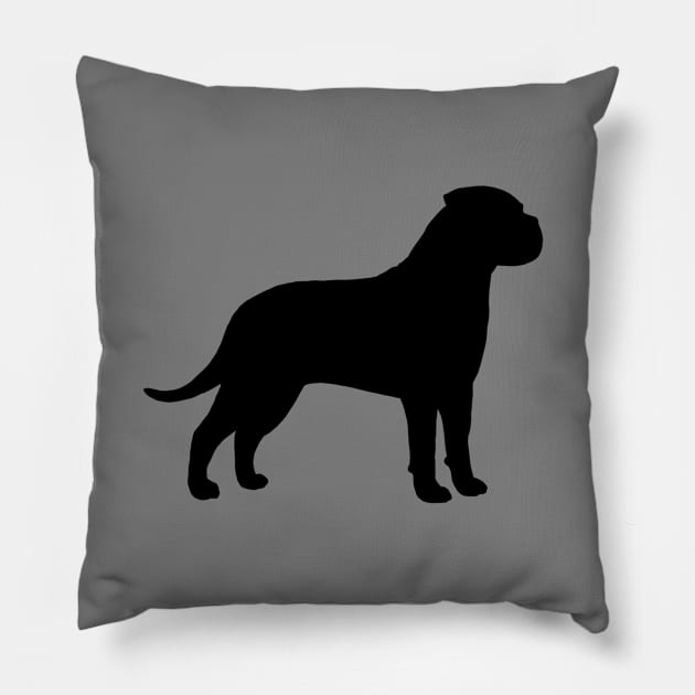 Bullmastiff Silhouette Pillow by Coffee Squirrel