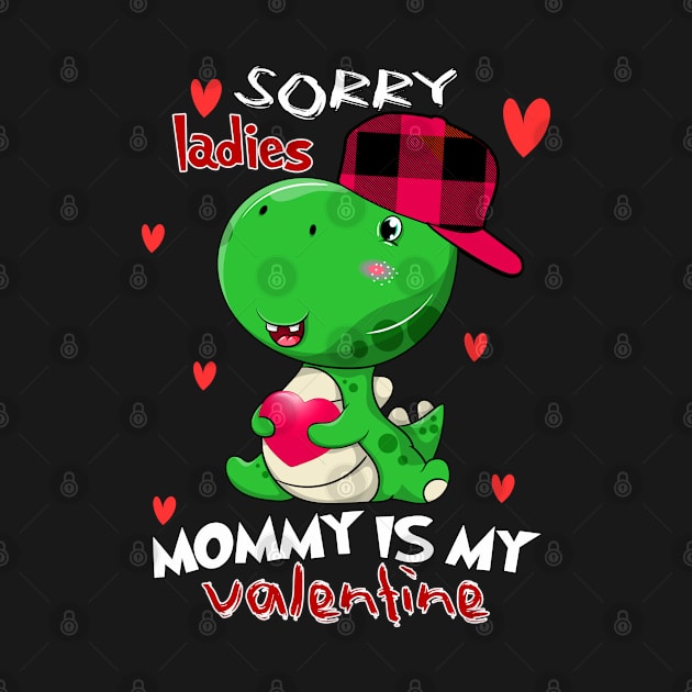 Kids Valentines day boys Mommy is my Valentine Dino T-Rex by Marcekdesign