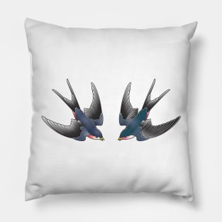 Two swallows Pillow