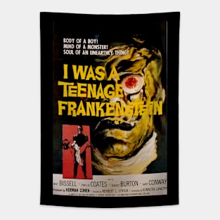 Classic Horror Movie Poster - I Was a Teenage Frankenstein Tapestry