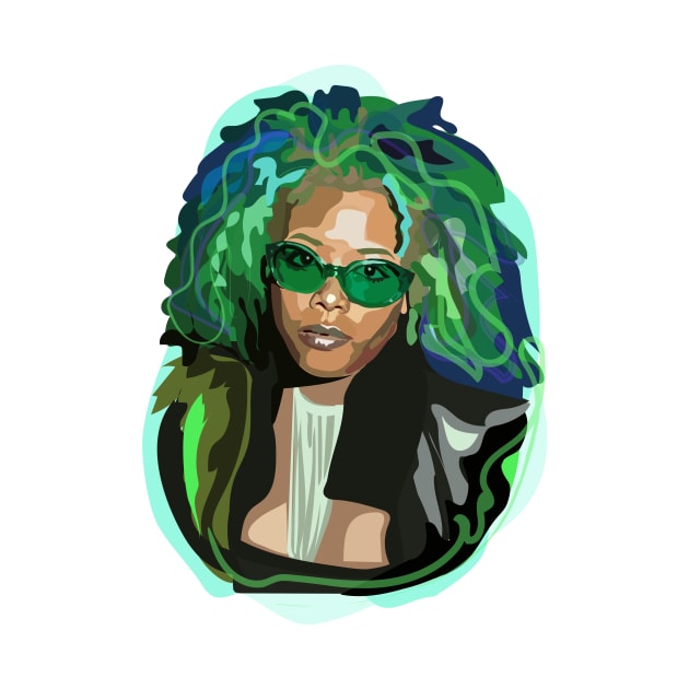 Kelis with green hair by annamckay