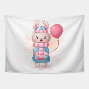 Rabbit with air balloon Tapestry