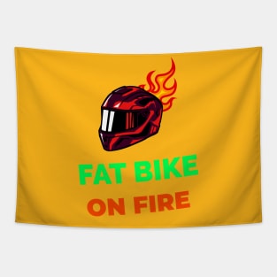 Fat Bike On Fire Tapestry