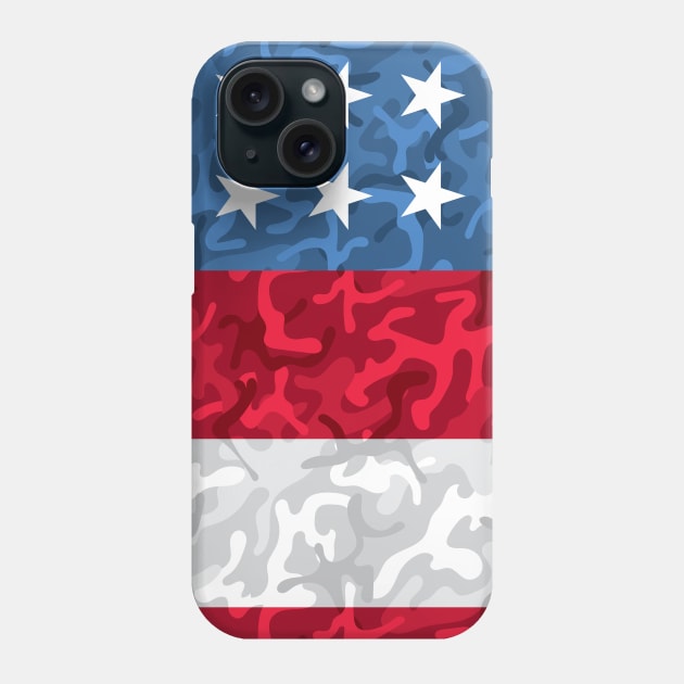 American Flag Camo, USA Phone Case by DangWaffle