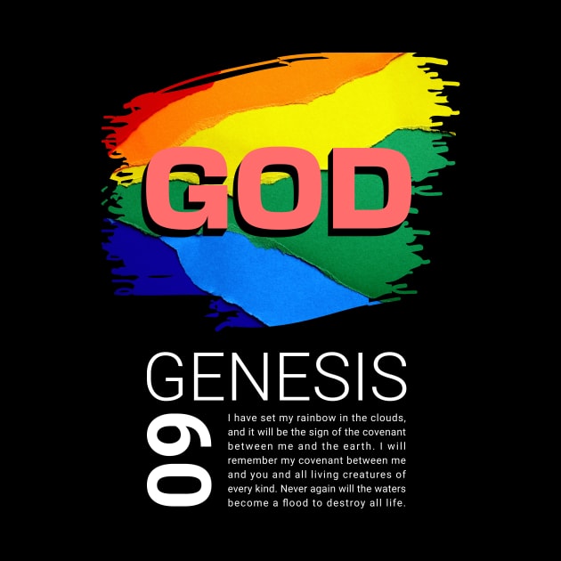 God - Rainbow Quote - Genesis 9 by Inspired Saints