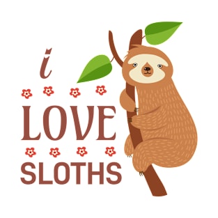 I LOVE SLOTHS Valentines Gift T-Shirt