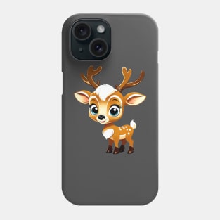 Cute christmas reindeer baby character Phone Case