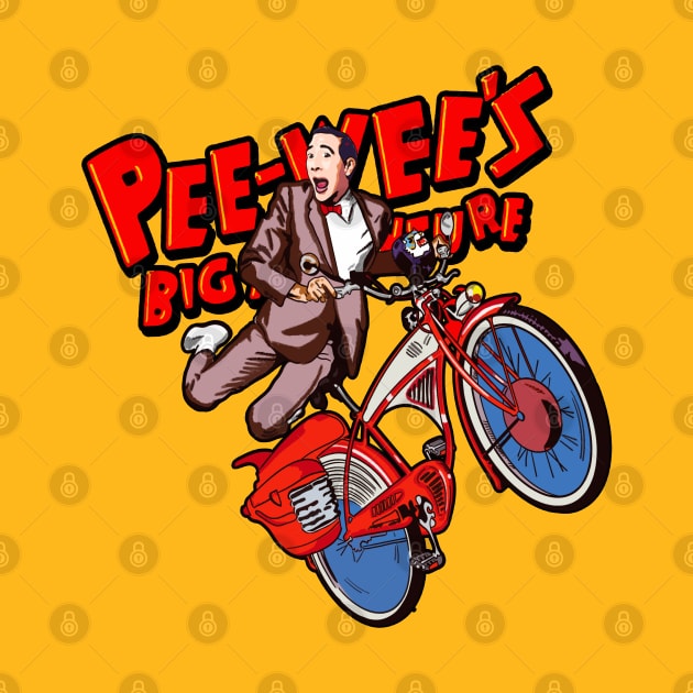 Pee Wee Herman Big Adventure Bicycle Art by Niko Neon