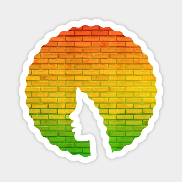 Afro Hair Woman with African Rasta Colors, Black History Magnet by logiamerch