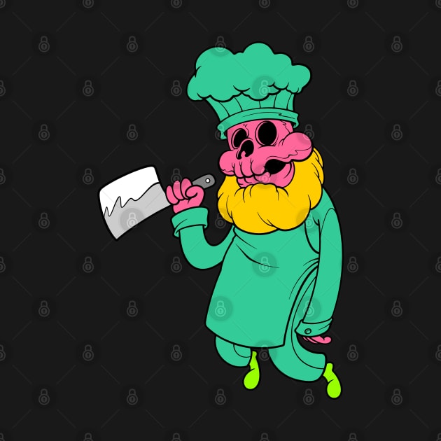 skull chef cartoon by TOSSS LAB ILLUSTRATION