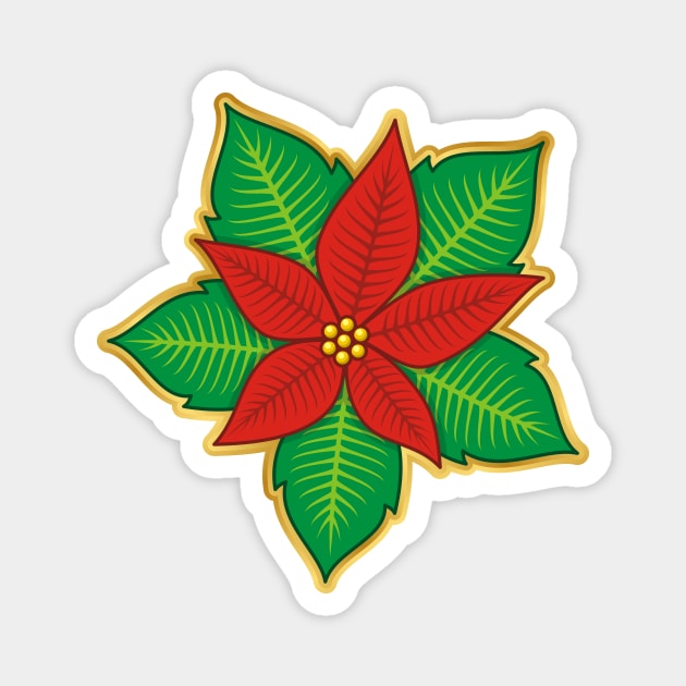 Christmas Poinsettia Magnet by sifis