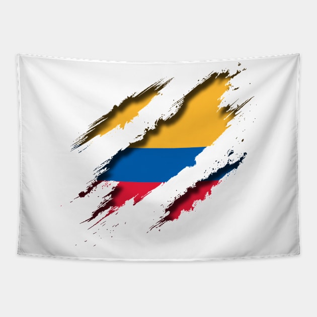 Colombia Shredding Tapestry by blackcheetah