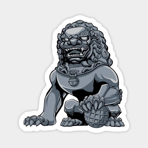 Chinese Lion Iron Magnet by Malchev