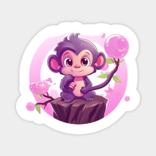 Purple Monkey in a Bubblegum Tree Magnet