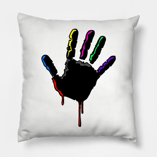 Handprint Pillow by OkayPlatypus