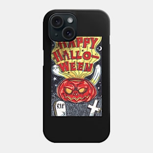 Graveyard Jack O' Lantern with Ghosts Phone Case