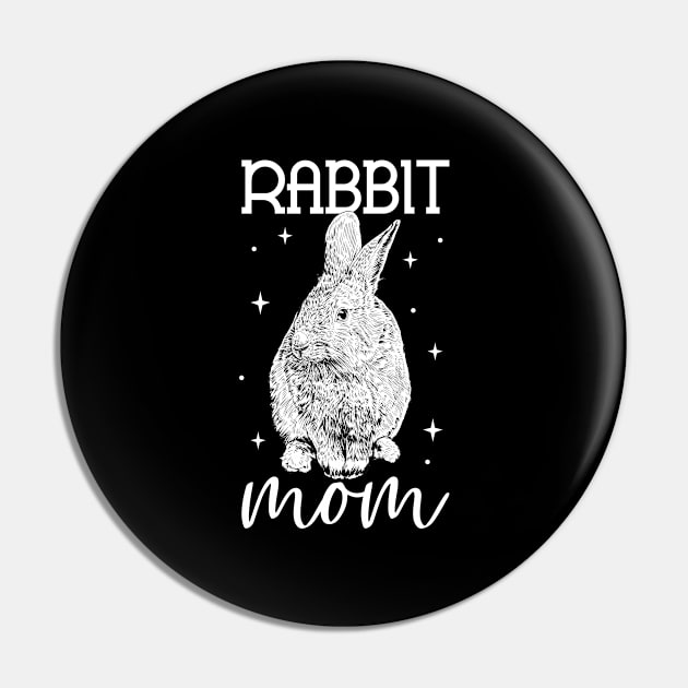 Rabbit lover - Rabbit Mom Pin by Modern Medieval Design