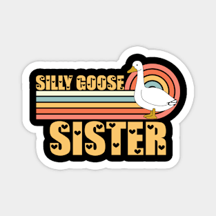 Vintage Retro Sunset Silly Goose Sister Magnet