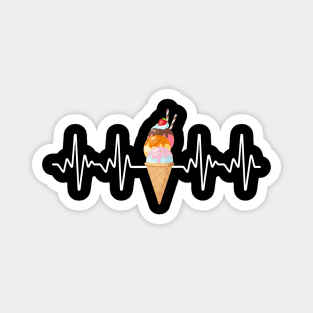 Cute Ice cream Lover Ice cream Heartbeat Magnet