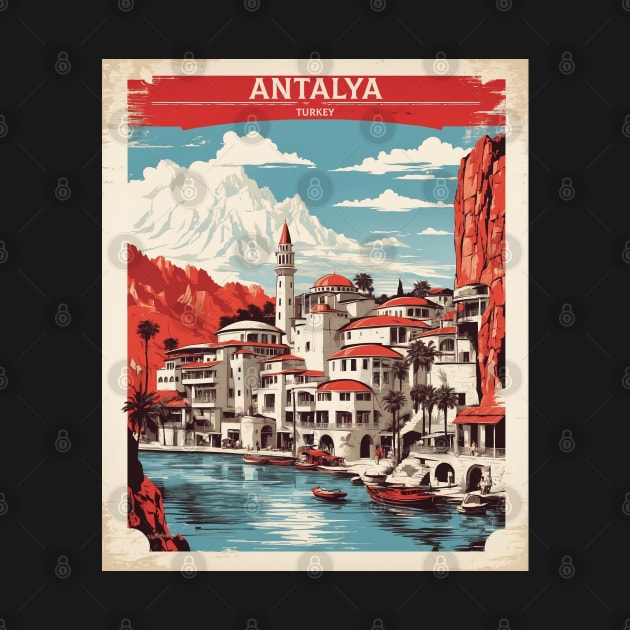 Antalya Turkey Vintage Retro Travel Tourism by TravelersGems