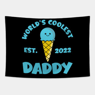 World's Coolest Daddy Est. 2022 Kawaii Ice Cream Tapestry