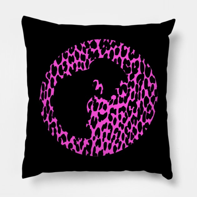 Pink Leopard Print Coffee Cup Stain Ring Pillow by Squeeb Creative