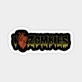 I Love Zombies Magnet