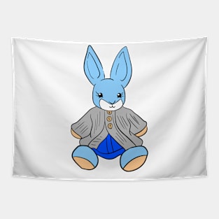 Old blue bunny with gray outfit Tapestry