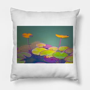 lotus floating leaves Pillow