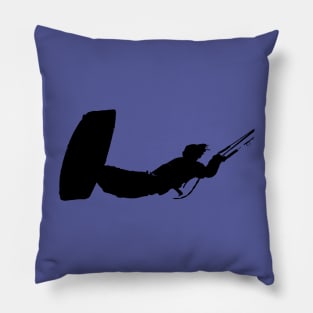 Kiter Airborne Freestyle Artistic Black Vector Pillow