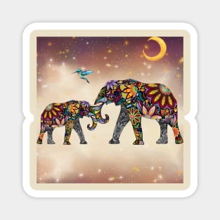 mandala elephant artwork full of love. Magnet
