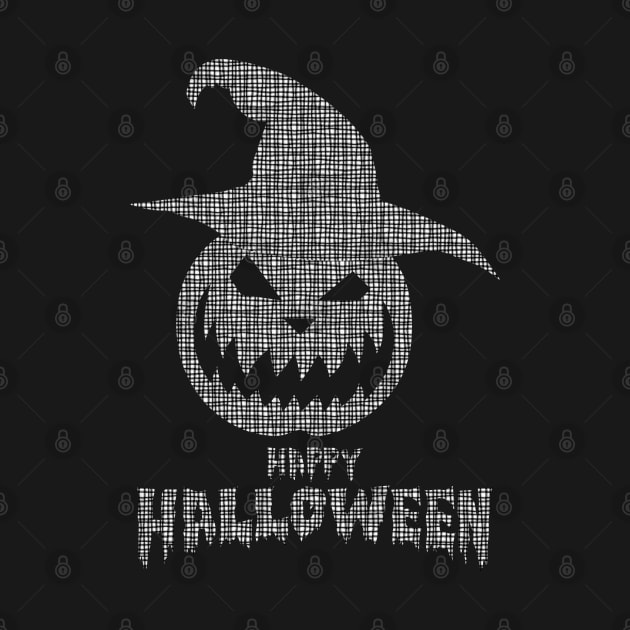 Happy Halloween With Grid Scary Pumpkin by anbartshirts