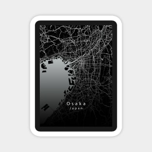 Osaka Japan City Map dark Magnet