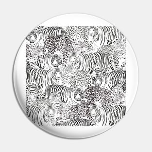 Black Leopard Tiger Animals Pattern Pin