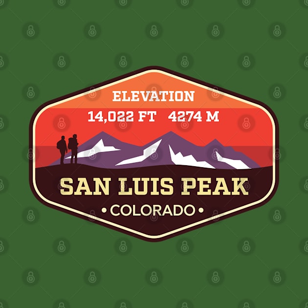 San Luis Peak Colorado - 14ers Mountain Climbing Badge by TGKelly