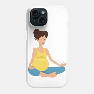 Pregnant women doing meditation Phone Case