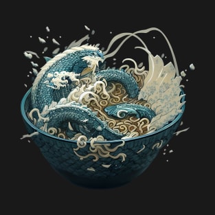 Blue and White Bearded Dragon Ramen T-Shirt