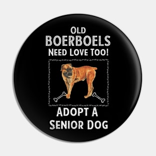 Senior Dog Adoption T-Shirt for Boerboel Dog Lovers Pin