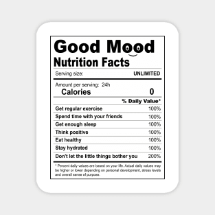 Todays Good Mood - Nutrition Facts Magnet