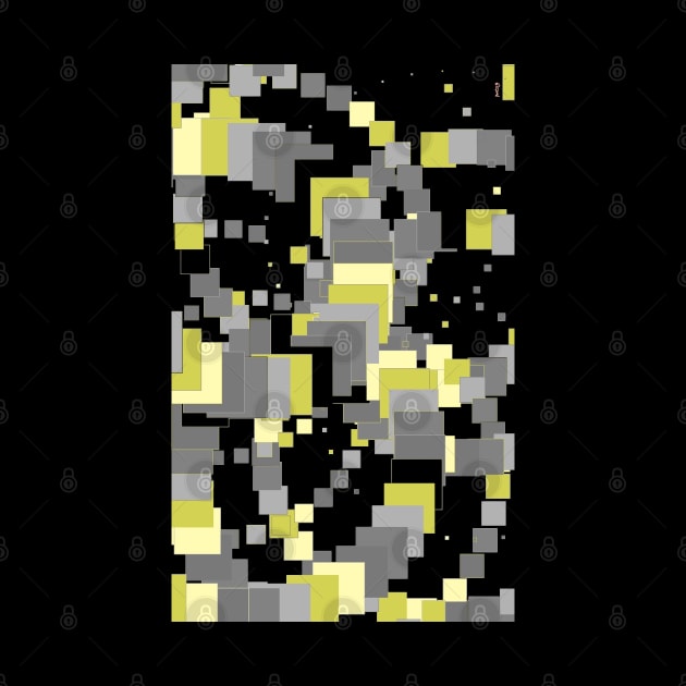 Square Rose in Greys and Yellows by JWCoenMathArt