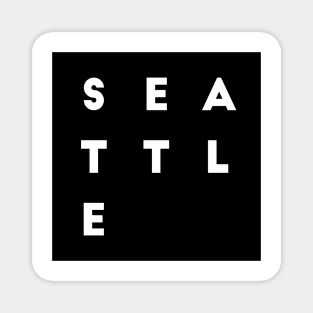 Seattle | Black square letters Magnet