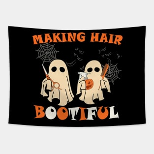 Making Hair Bootiful Funny Scary Ghost Hairdresser Halloween Tapestry