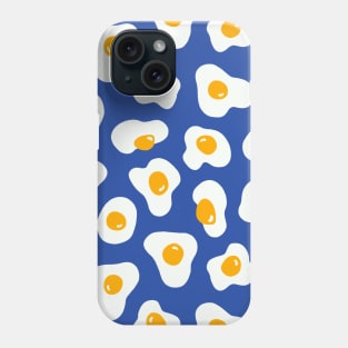 Cute Food Eggs Pattern Blue Background Phone Case